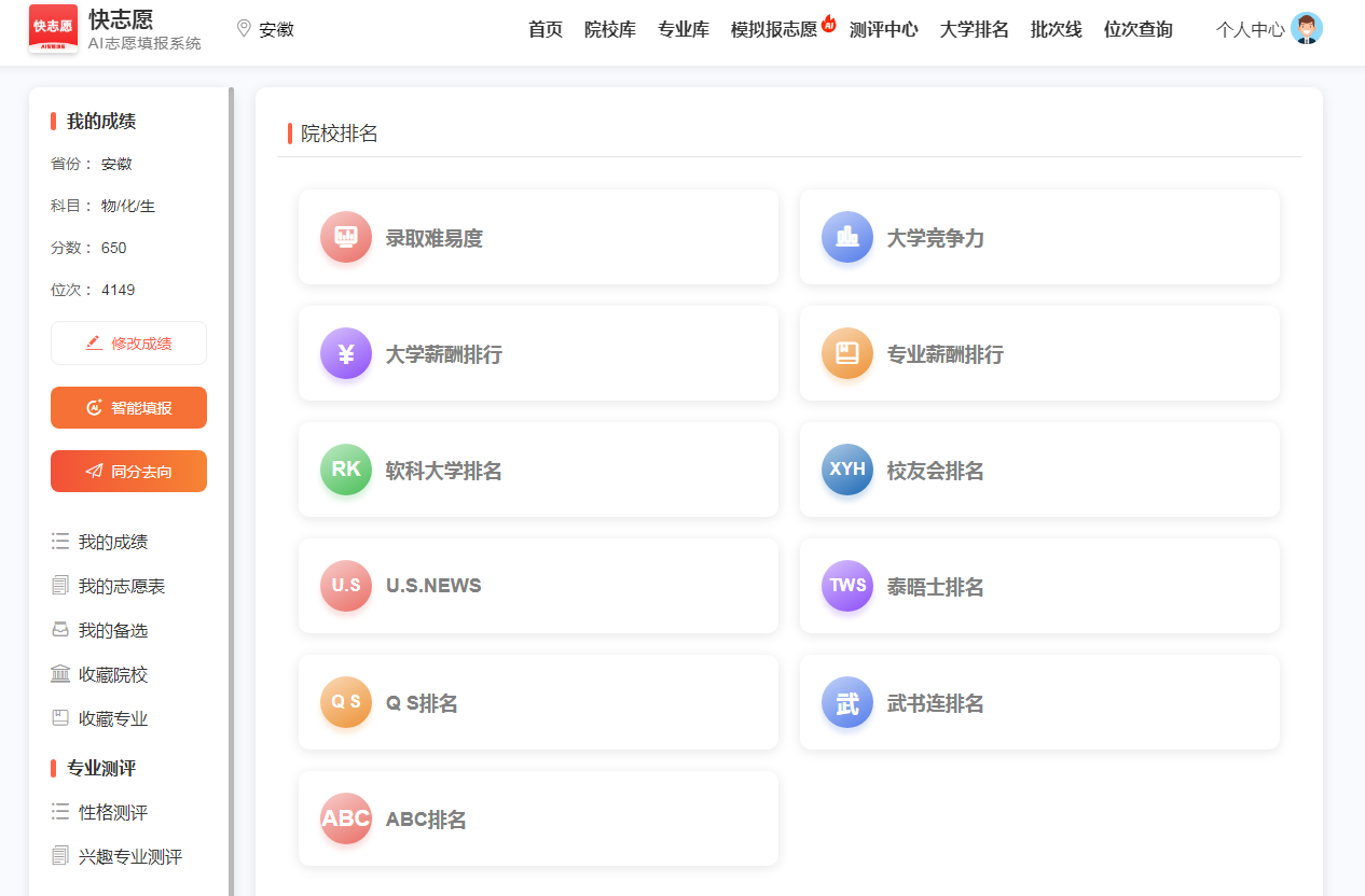 院校排名