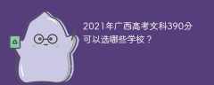 2021年广西高考文科390分可以选哪些学校？