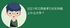 2021年江西高考530文科能上什么大学？