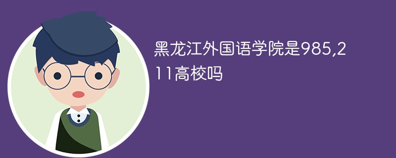 黑龙江外国语学院是985,211高校吗