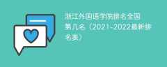浙江外国语学院排名全国第几名（2021-2022最新排名表）