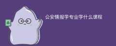 公安情报学专业学什么，开设哪些课程？