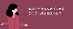 数据科学与大数据技术专业学什么？开设哪些课程