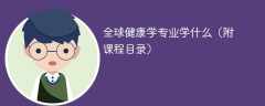 全球健康学专业学什么课程