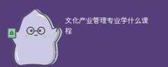 文化产业管理专业学什么（附课程目录）