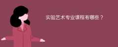 实验艺术专业学什么课程