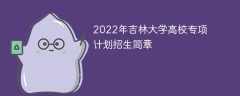 2022年吉林大学高校专项计划招生简章