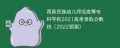 西昌民族幼儿师范高等专科学校2021高考录取分数线（2022预测）