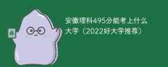 安徽理科495分能考上什么大学（2023好大学推荐）