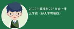 2023宁夏理科275分能上什么学校（好大学有哪些）