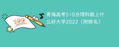 青海高考510分理科能上什么好大学2023（附排名）
