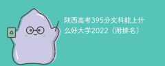 陕西高考395分文科能上什么好大学2023（附排名）