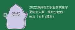 2022漳州理工职业学院在宁夏录取分数线、位次、招生人数（文科+理科）