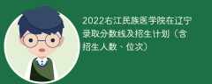 2022右江民族医学院在辽宁录取分数线及招生计划（含位次、招生人数）