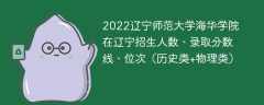 2022辽宁师范大学海华学院在辽宁招生人数、录取分数线、位次（历史类+物理类）