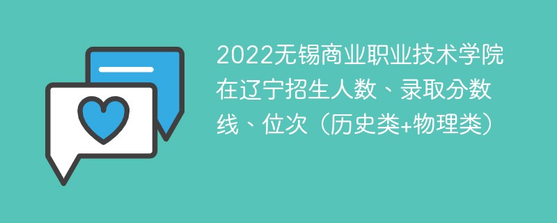 2022无锡商业职业技术学院在辽宁招生人数、录取分数线、位次（历史类+物理类）