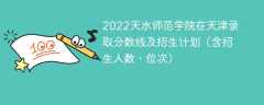 2022天水师范学院在天津录取分数线及招生计划（含位次、招生人数）