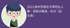 2022滨州学院在天津招生人数、录取分数线、位次（综合类）