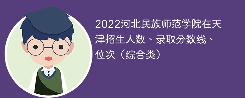 2022河北民族师范学院在天津招生人数、录取分数线、位次（综合类）