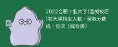 2022合肥工业大学(宣城校区)在天津招生人数、录取分数线、位次（综合类）