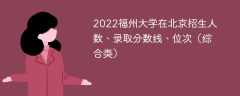 2022福州大学在北京招生人数、录取分数线、位次（综合类）
