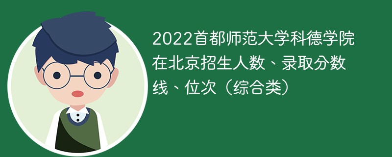 2022首都师范大学科德学院在北京招生人数、录取分数线、位次（综合类）