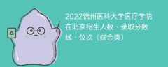 2022锦州医科大学医疗学院在北京招生人数、录取分数线、位次（综合类）