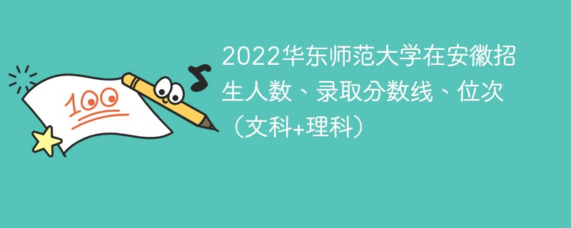 2022华东师范大学在安徽招生人数、录取分数线、位次（文科+理科）