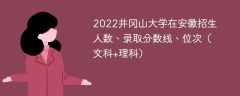 2022井冈山大学在安徽招生人数、录取分数线、位次（文科+理科）
