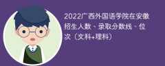 2022广西外国语学院在安徽招生人数、录取分数线、位次（文科+理科）
