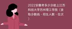 2023安徽考多少分能上江苏科技大学苏州理工学院（附2020-2022录取分数线）