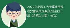 2022华北理工大学冀唐学院在安徽录取分数线及招生计划（含位次、招生人数）
