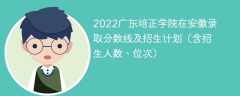 2022广东培正学院在安徽录取分数线及招生计划（含招生人数、位次）