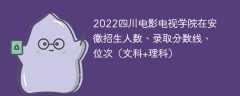 2022四川电影电视学院在安徽录取分数线、位次、招生人数（文科+理科）
