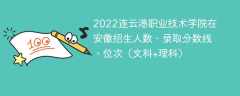 2022连云港职业技术学院在安徽录取分数线、位次、招生人数（文科+理科）