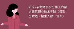 2022安徽考多少分能上内蒙古建筑职业技术学院（录取分数线、招生人数、位次）