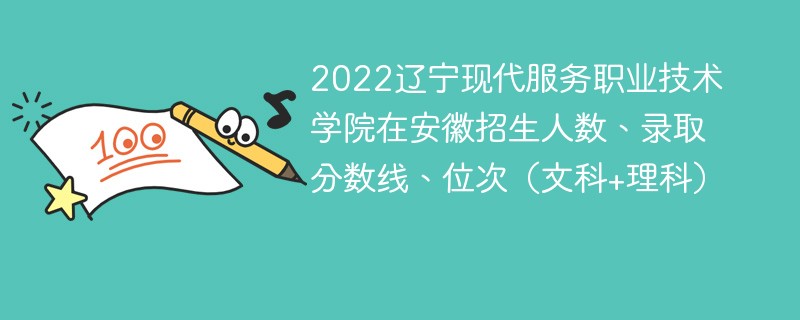 2022辽宁现代服务职业技术学院在安徽招生人数、录取分数线、位次（文科+理科）