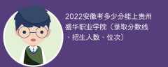 2023安徽考多少分能上贵州盛华职业学院（附2020-2022录取分数线）