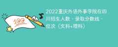 2022重庆外语外事学院在四川录取分数线、位次、招生人数（文科+理科）
