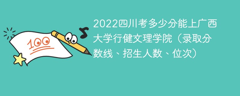 2022四川考多少分能上广西大学行健文理学院（录取分数线、招生人数、位次）