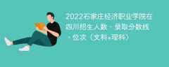 2022石家庄经济职业学院在四川招生人数、录取分数线、位次（文科+理科）