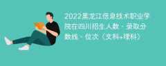 2022黑龙江信息技术职业学院在四川招生人数、录取分数线、位次（文科+理科）