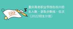 重庆商务职业学院在四川录取分数线、位次、招生人数（2022招生计划）