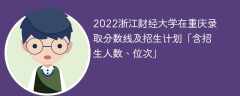 2022浙江财经大学在重庆录取分数线及招生计划「含位次、招生人数」