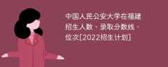 中国人民公安大学在福建录取分数线、位次、招生人数[2022招生计划]
