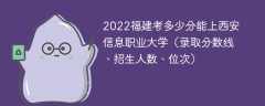 2023福建考多少分能上西安信息职业大学（附2020-2022录取分数线）