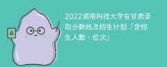 2022湖南科技大学在甘肃录取分数线及招生计划「含位次、招生人数」