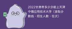 2023甘肅考上天津中德應用技術大學要多少分（附2020-2022錄取分數線）