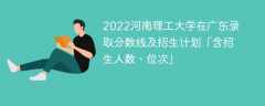 2022河南理工大学在广东录取分数线及招生计划「含位次、招生人数」