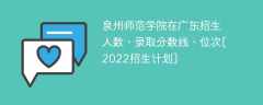 泉州师范学院在广东录取分数线、位次、招生人数[2022招生计划]